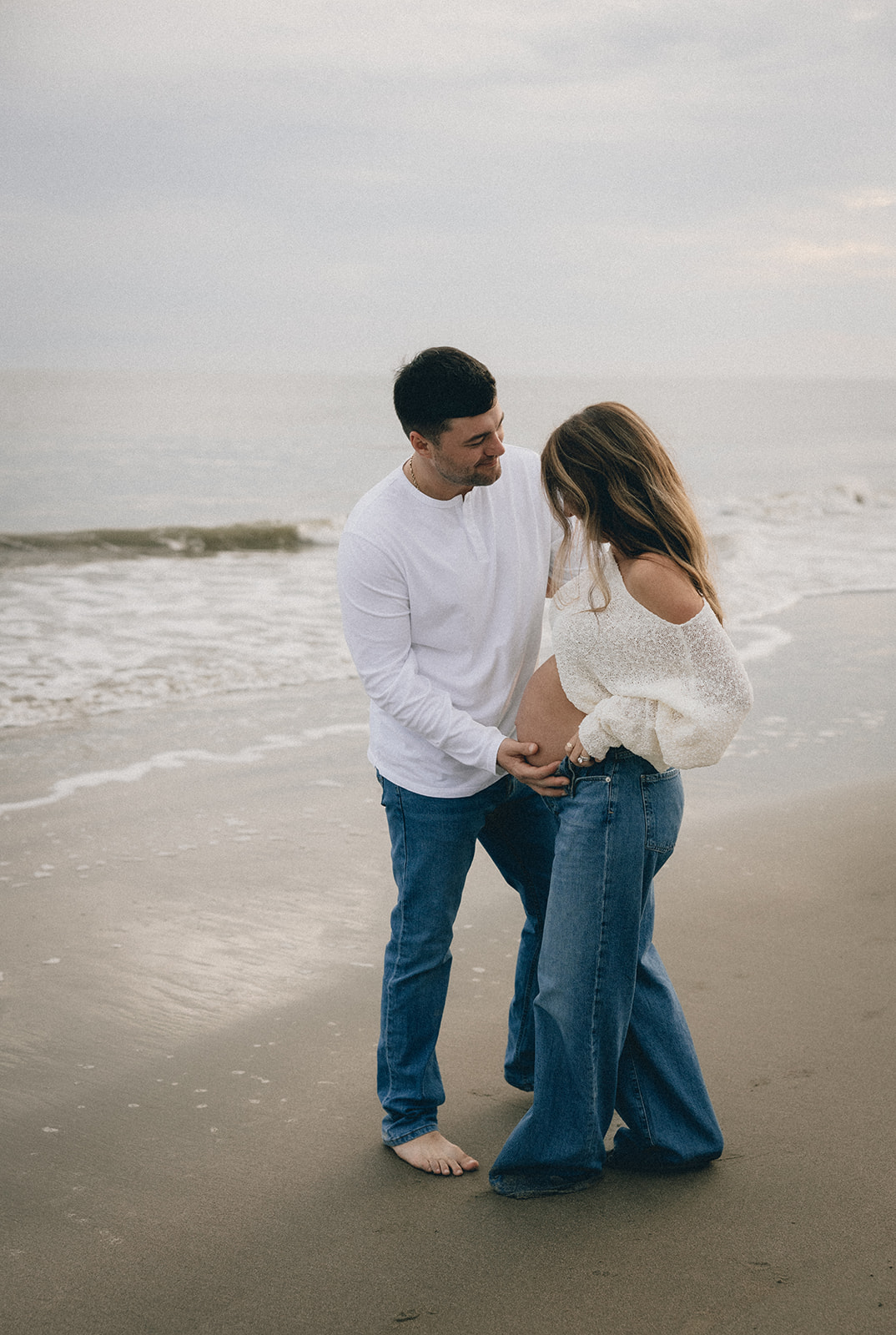 Maternity photos on the beach in South Carolina.